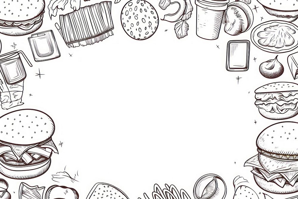 Fast food backgrounds drawing sketch. AI generated Image by rawpixel.