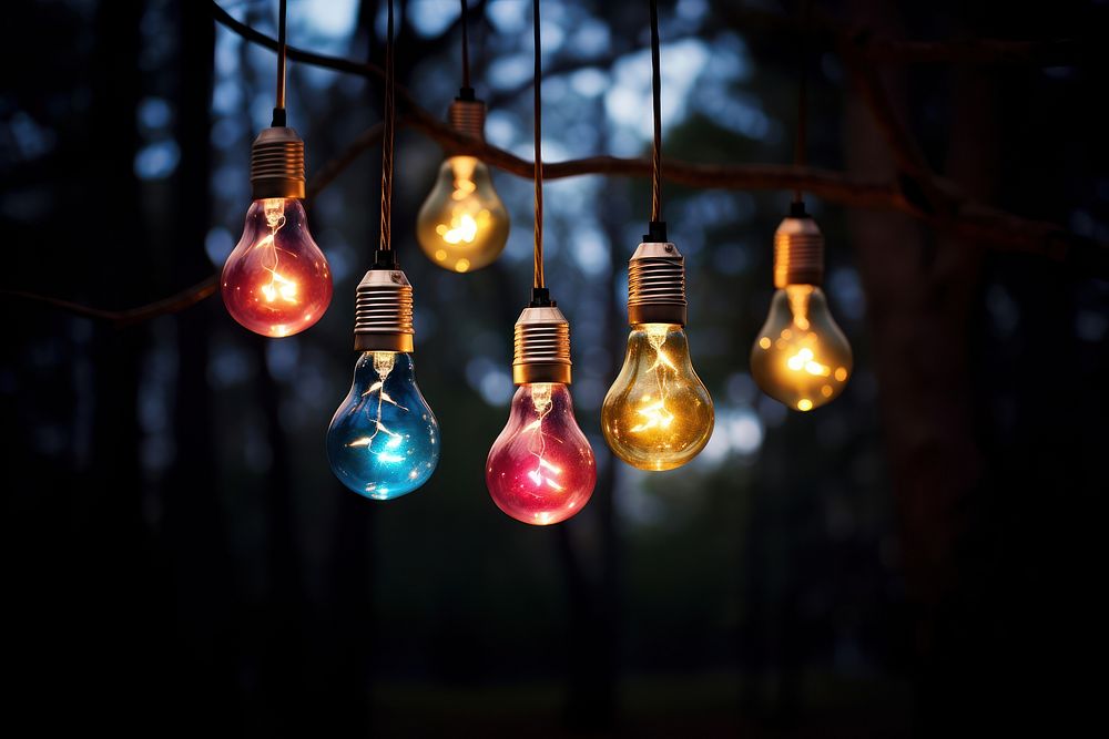 Festive light bulbs lightbulb lamp electricity. AI generated Image by rawpixel.