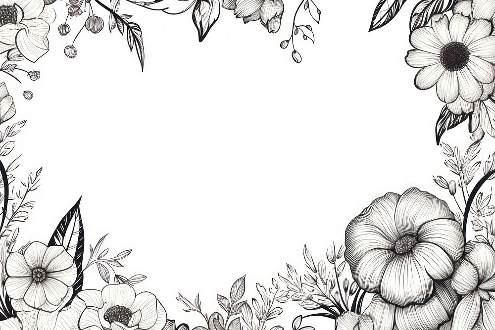 Floral backgrounds pattern drawing. AI generated Image by rawpixel.
