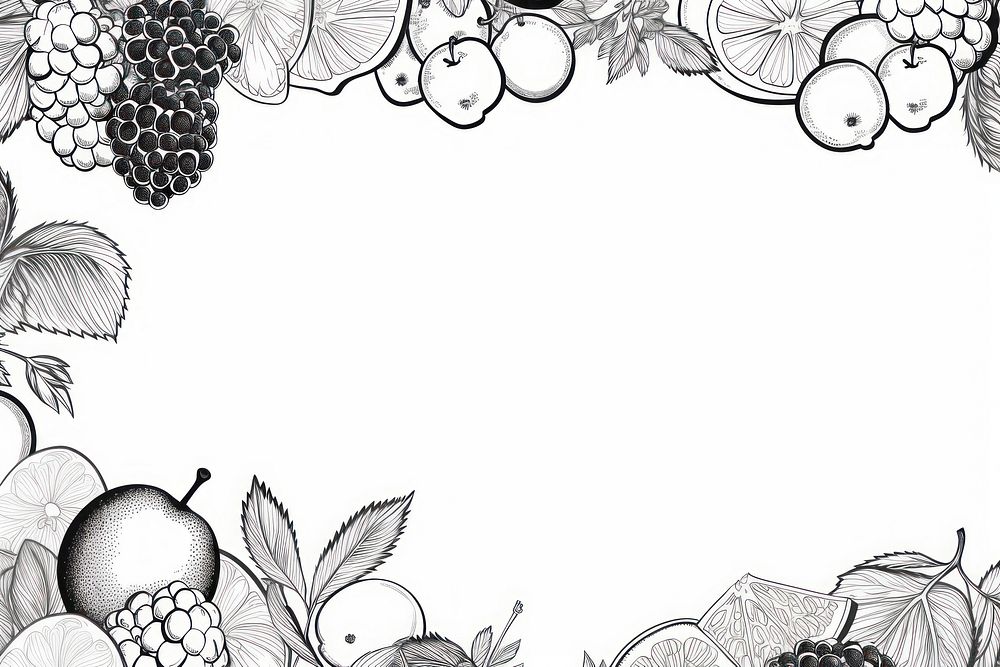 Fruit backgrounds drawing sketch. AI generated Image by rawpixel.