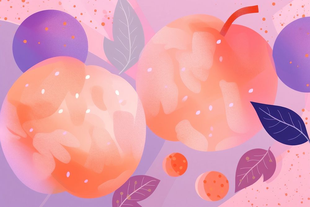 Abstract memphis apples illustration backgrounds fruit plant. AI generated Image by rawpixel.