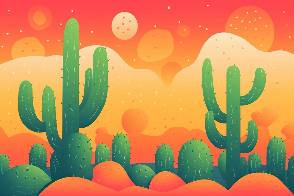 Abstract memphis cactus illustration backgrounds outdoors plant. AI generated Image by rawpixel.