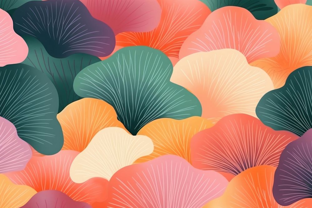 Abstract memphis ginkgo backgrounds pattern petal. AI generated Image by rawpixel.