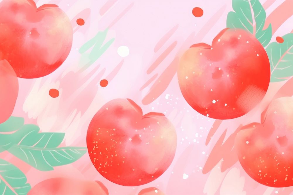 Abstract memphis red apples backgrounds fruit plant. AI generated Image by rawpixel.