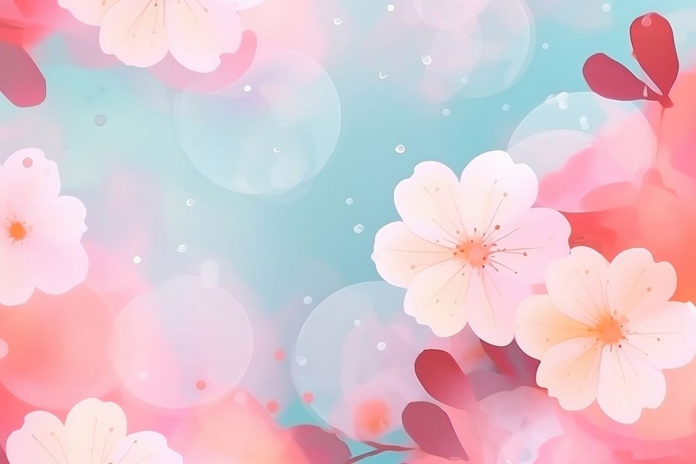 Abstract memphis cherry blossom illustration backgrounds pattern flower. AI generated Image by rawpixel.