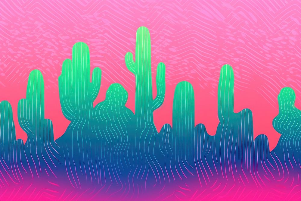 Abstract memphis cactus illustration backgrounds purple creativity. AI generated Image by rawpixel.