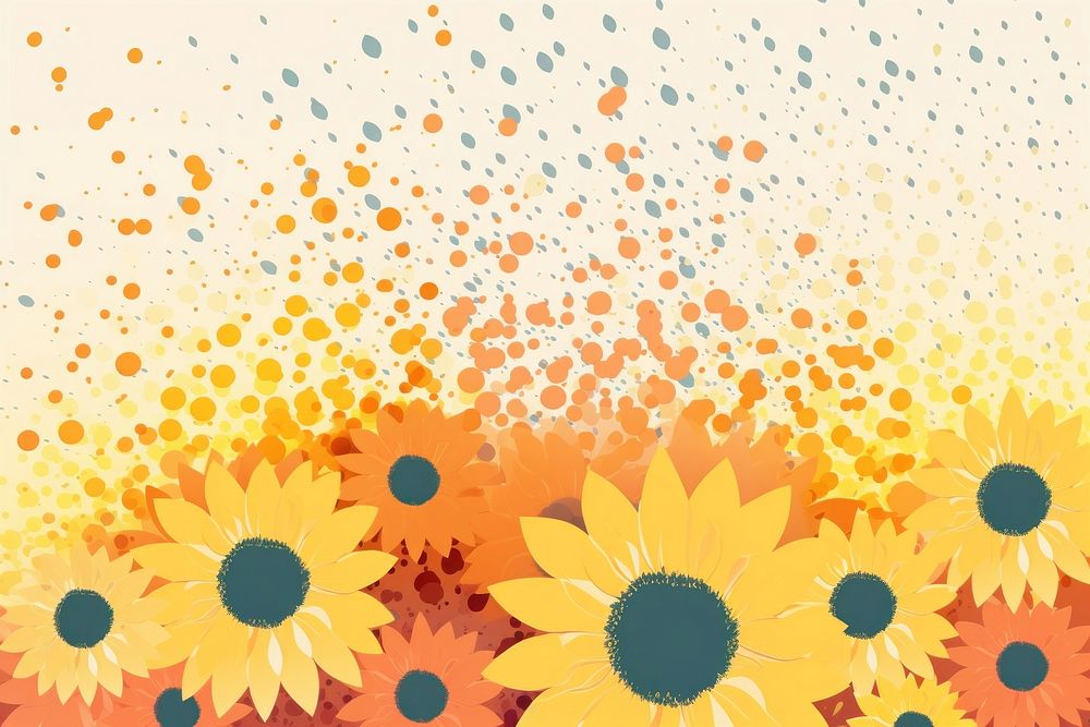 Abstract memphis sunflower illustration backgrounds pattern plant. AI generated Image by rawpixel.