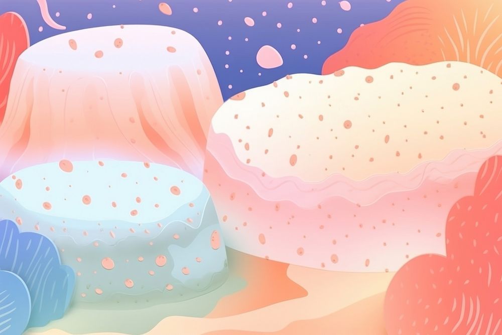 Abstract memphis cakes illustration backgrounds nature creativity. AI generated Image by rawpixel.