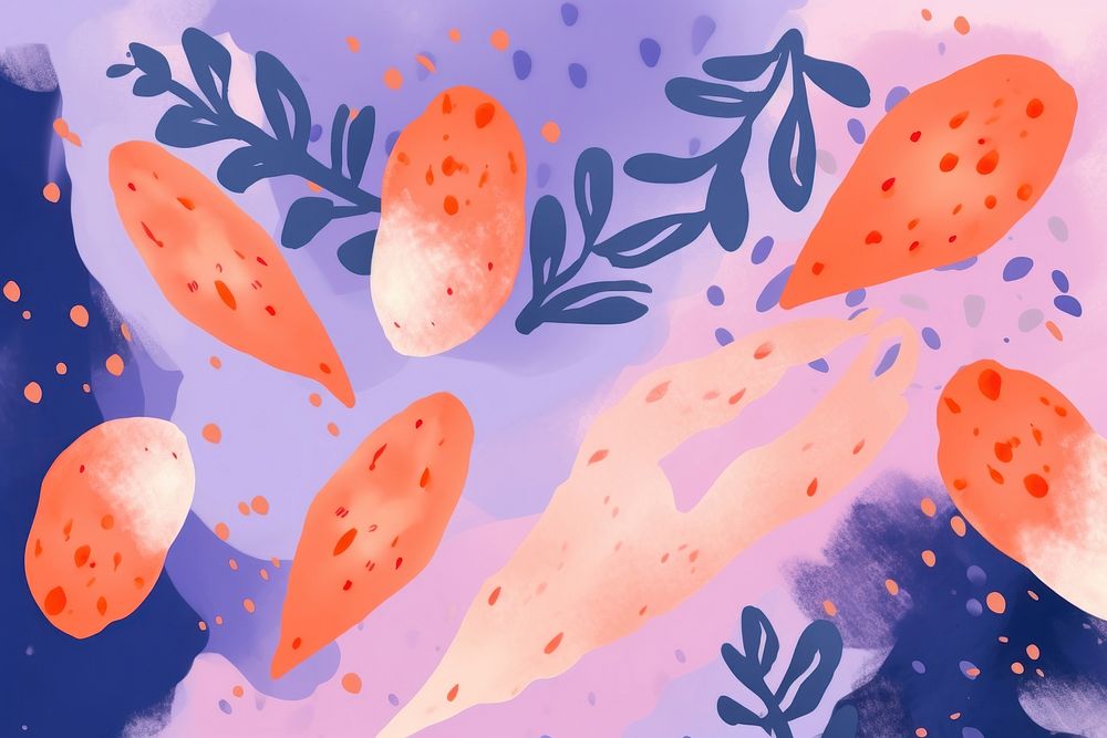 Abstract memphis carrots illustration backgrounds pattern plant. AI generated Image by rawpixel.