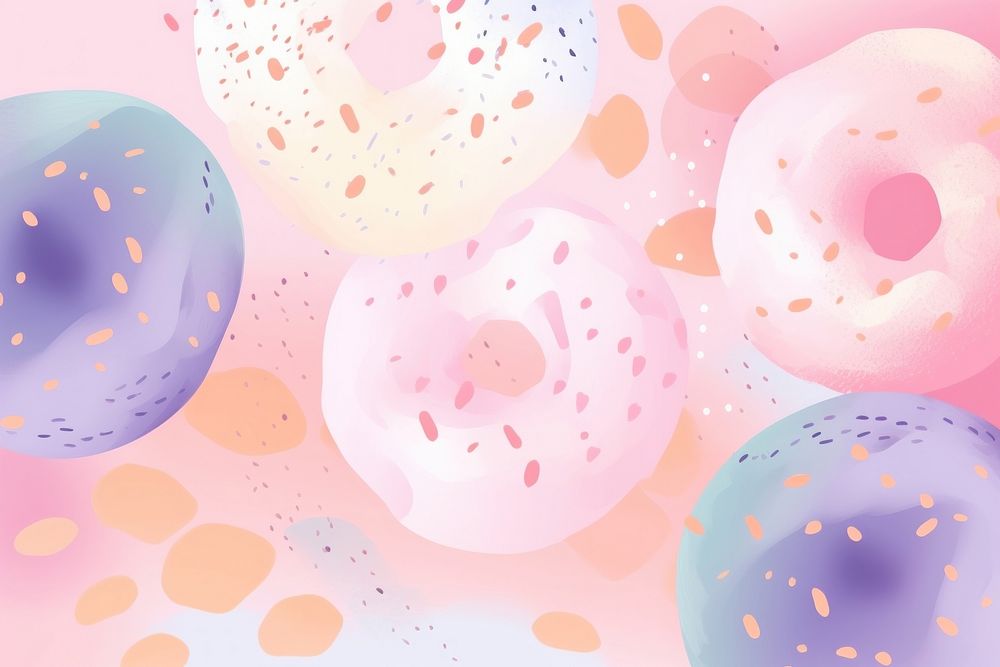 Abstract memphis donuts illustration backgrounds food confectionery. AI generated Image by rawpixel.