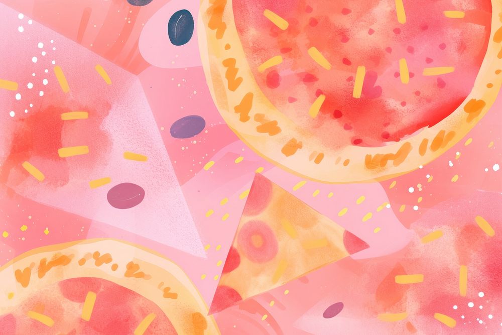 Abstract memphis pizza illustration backgrounds food confectionery. AI generated Image by rawpixel.