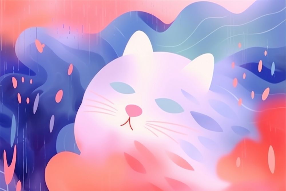 Abstract memphis cat illustration backgrounds creativity carnivora. AI generated Image by rawpixel.