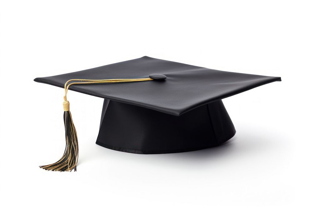 Graduation hat white background intelligence certificate. AI generated Image by rawpixel.