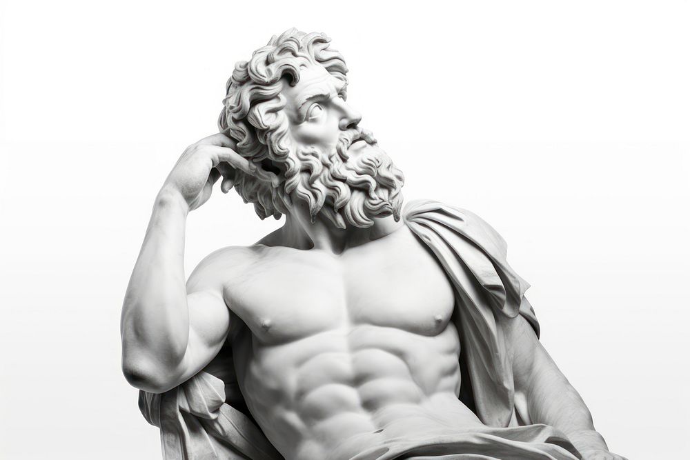 Greek sculpture statue art white background. AI generated Image by rawpixel.