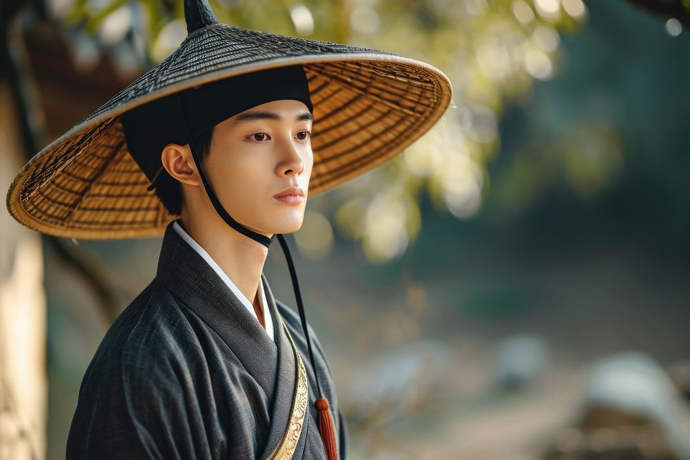 Hanfu hat for men contemplation headwear sombrero. AI generated Image by rawpixel.