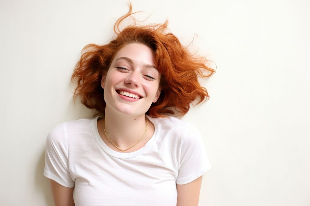 Young european woman laughing smile adult. AI generated Image by rawpixel.