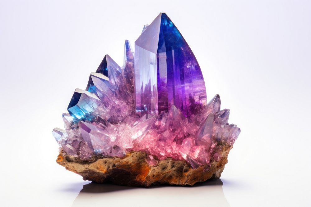 Healing crystal gemstone amethyst mineral. AI generated Image by rawpixel.