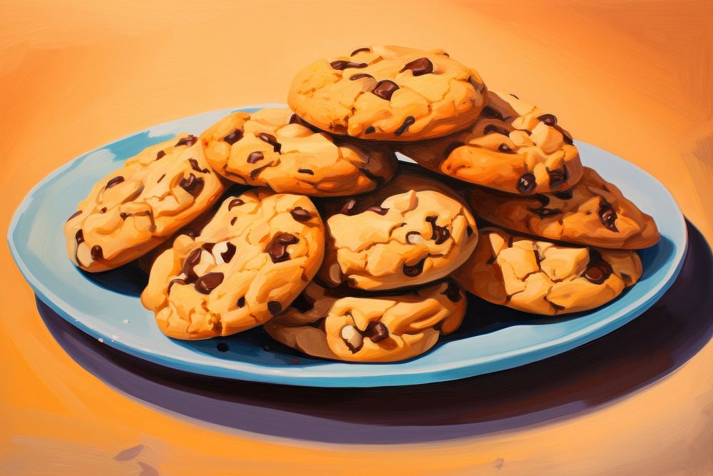 Cookies on a plate biscuit food confectionery. AI generated Image by rawpixel.