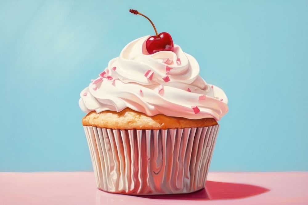 Cup cake dessert cupcake cream. AI generated Image by rawpixel.