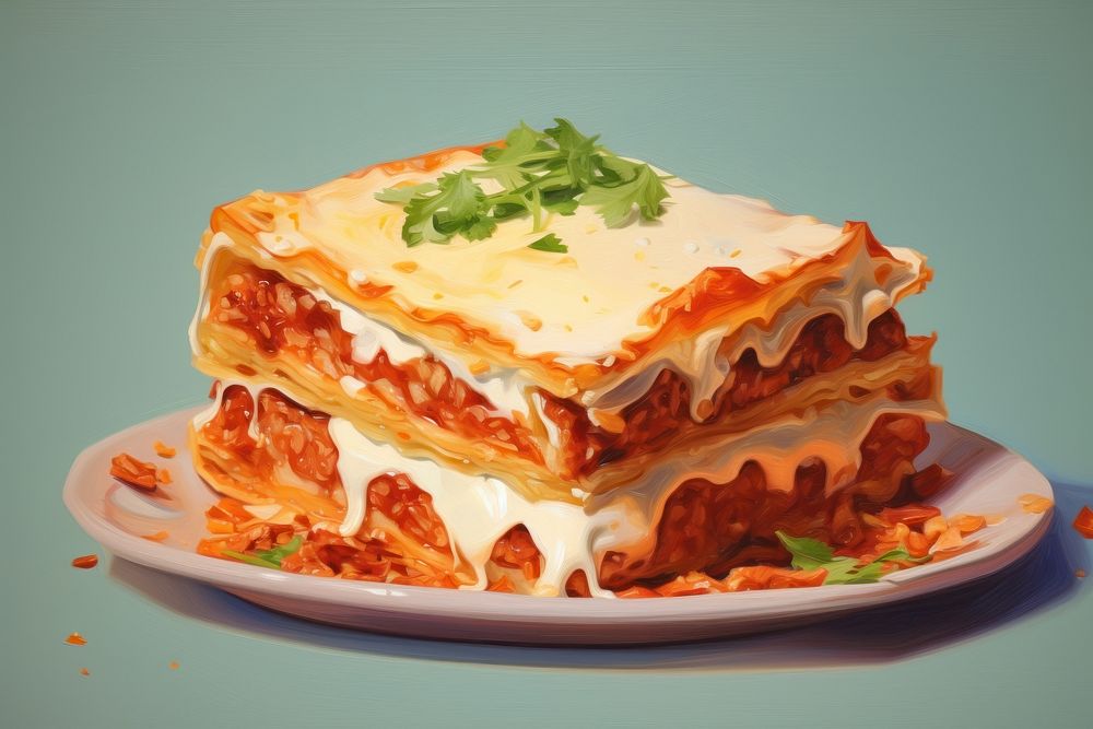 Lasagna dessert food cake. AI generated Image by rawpixel.