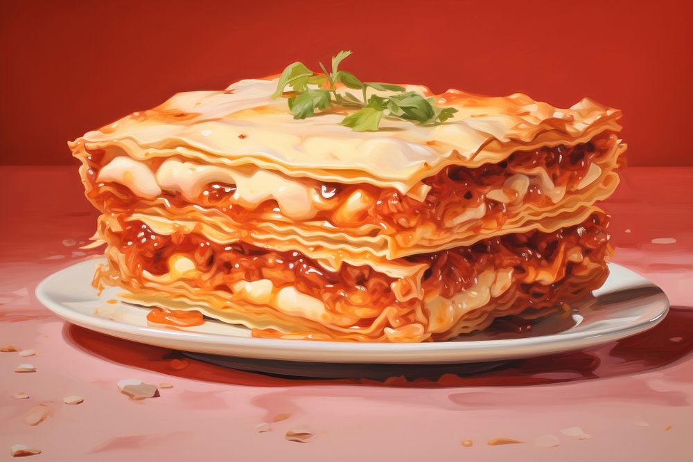 Lasagna dessert food cake. AI generated Image by rawpixel.