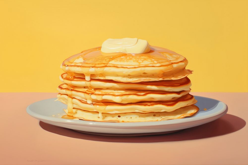 Pancake dessert plate food. AI generated Image by rawpixel.