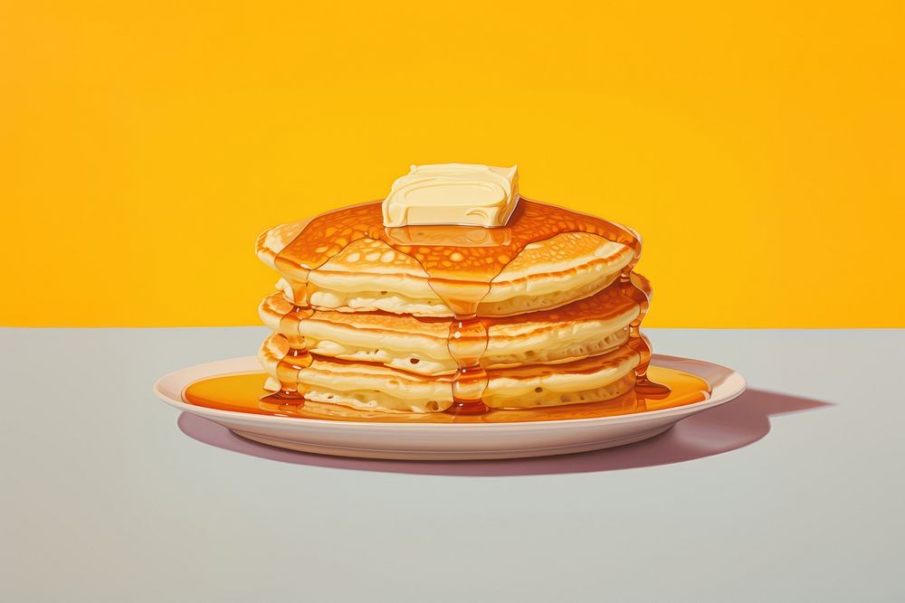 Pancake bread food breakfast. AI generated Image by rawpixel.
