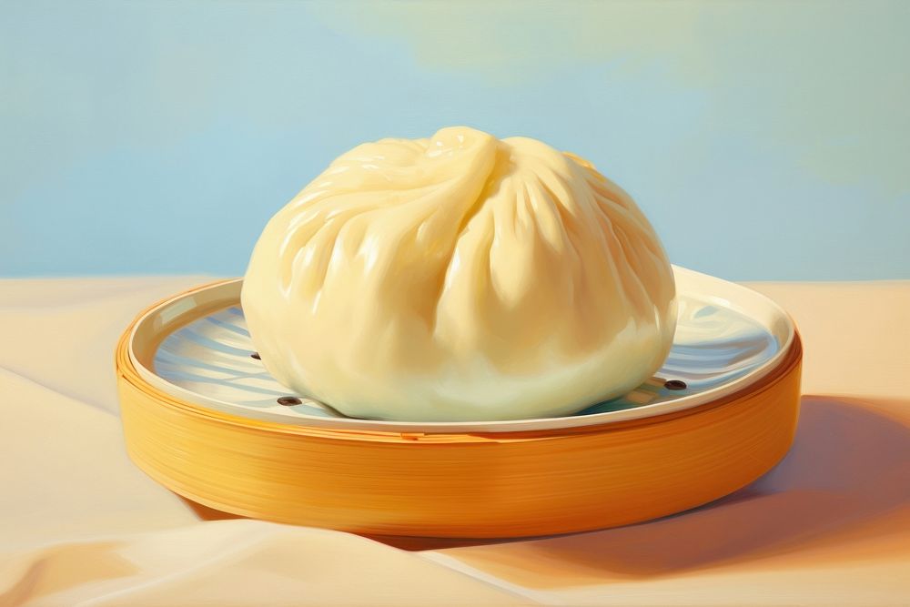 Steamed bun food dessert chinese food. AI generated Image by rawpixel.