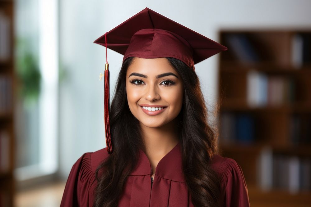 Indian girl graduating graduation student smile