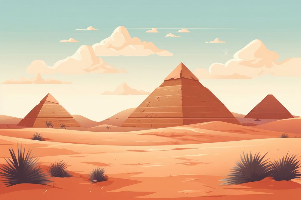 Egypt pyramid architecture landscape outdoors. AI generated Image by rawpixel.