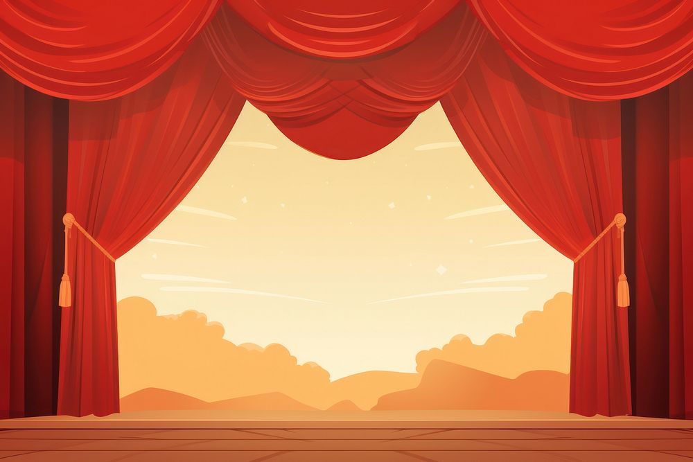 Red Curtain stage backgrounds curtain. AI generated Image by rawpixel.