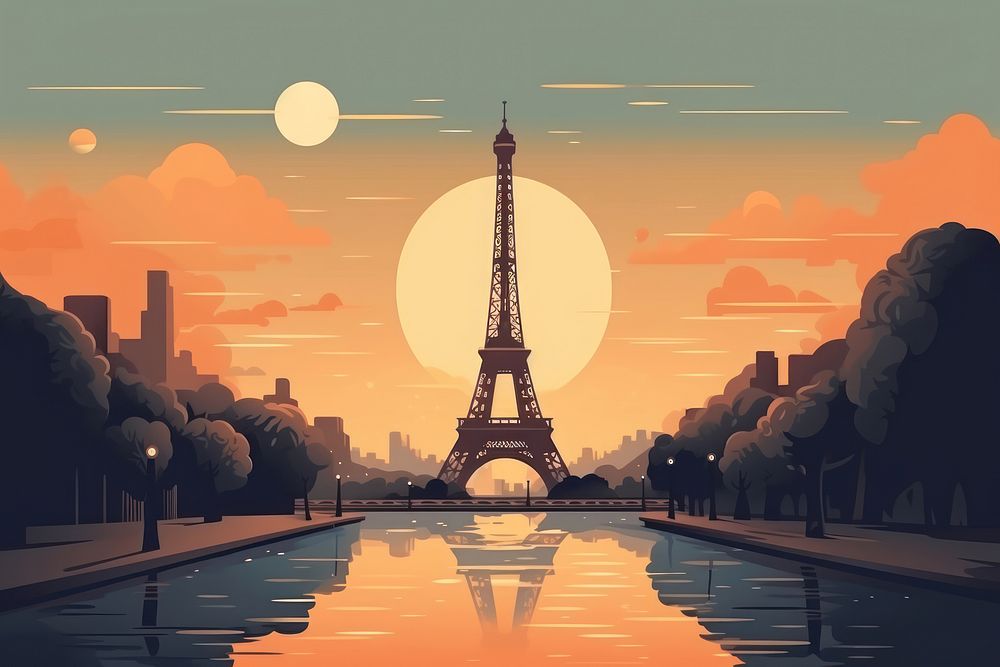 Paris architecture landscape building. AI generated Image by rawpixel.