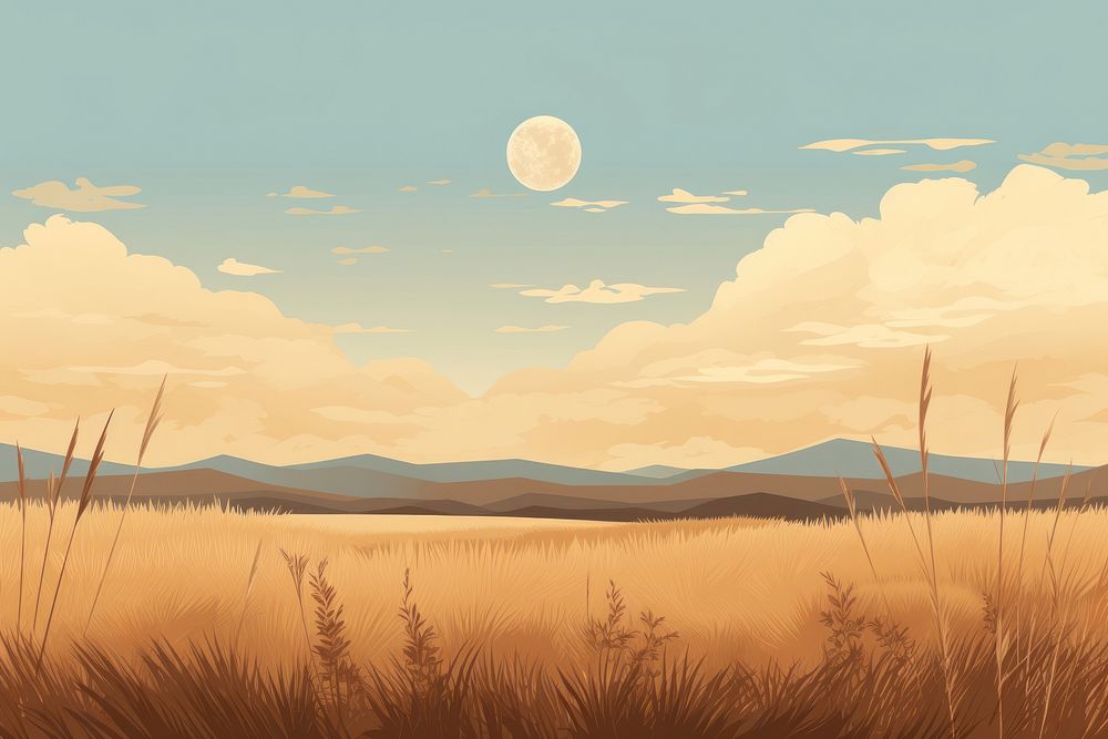 Landscape grassland outdoors savanna. AI generated Image by rawpixel.