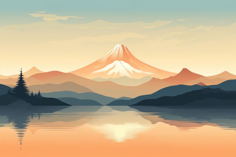 Fuji mount landscape mountain outdoors. AI generated Image by rawpixel.