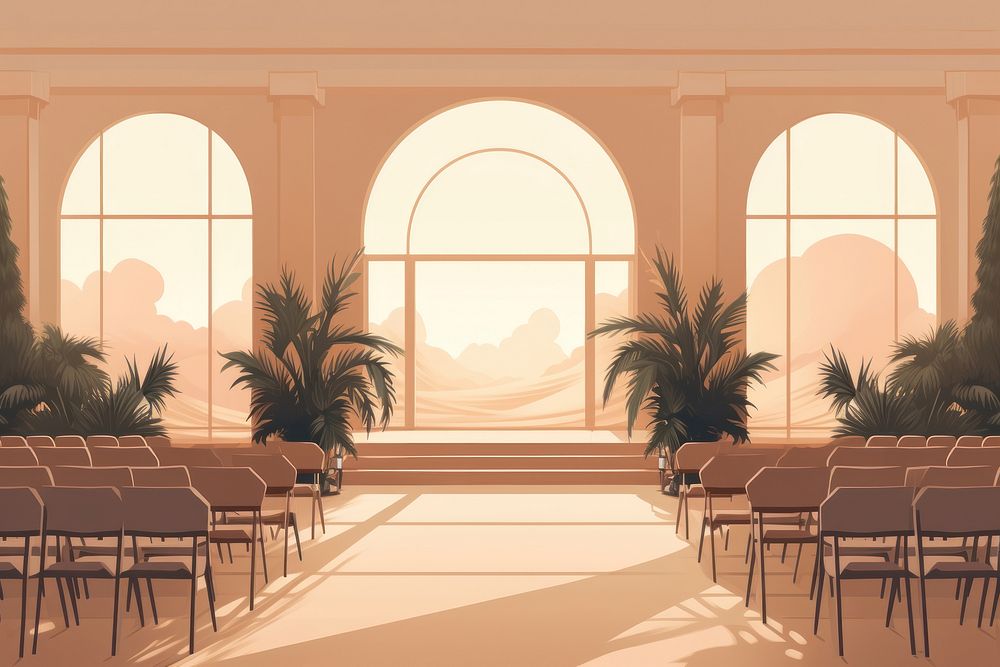 Architecture building wedding indoors architecture plant arecaceae. AI generated Image by rawpixel.