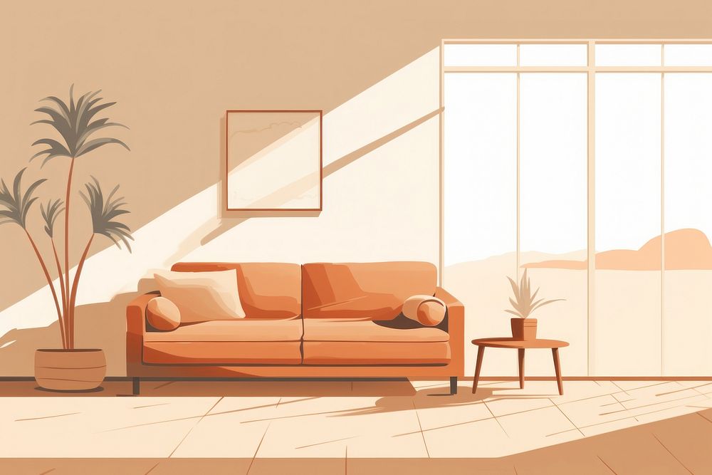 Living room architecture furniture building. AI generated Image by rawpixel.