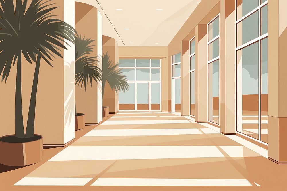 Architecture building corridor floor flooring. AI generated Image by rawpixel.