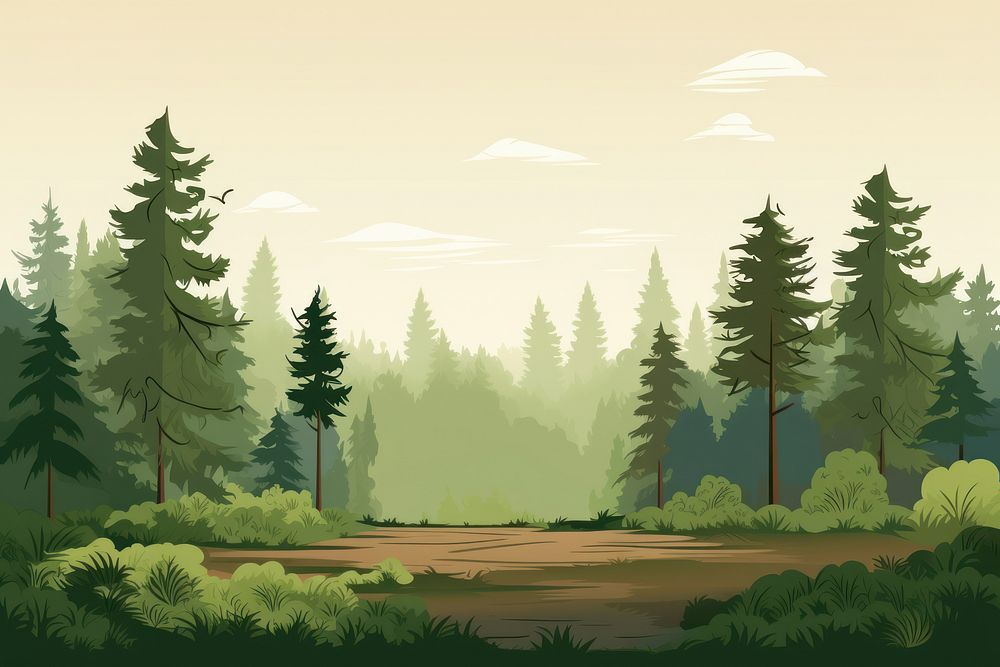 Green forest landscape wilderness outdoors. AI generated Image by rawpixel.