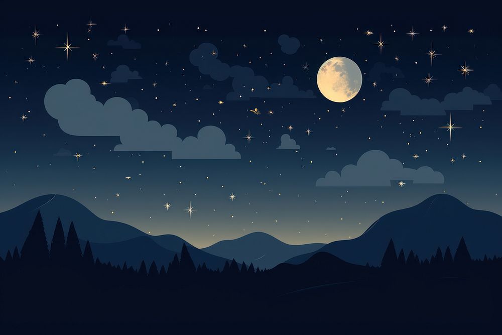 Night sky landscape astronomy outdoors. AI generated Image by rawpixel.