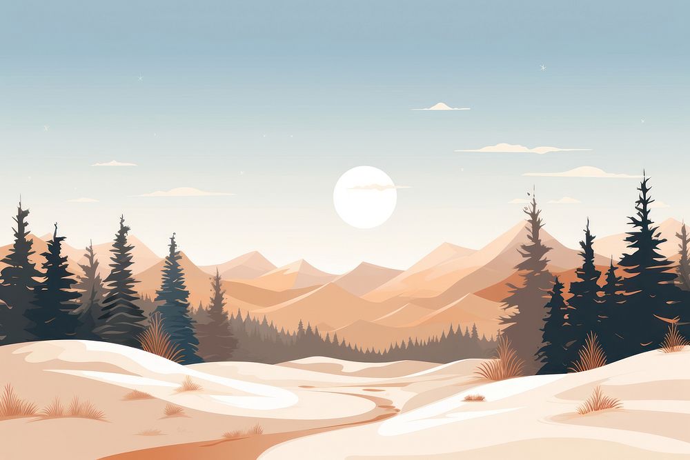 Winterscape landscape outdoors nature. AI generated Image by rawpixel.
