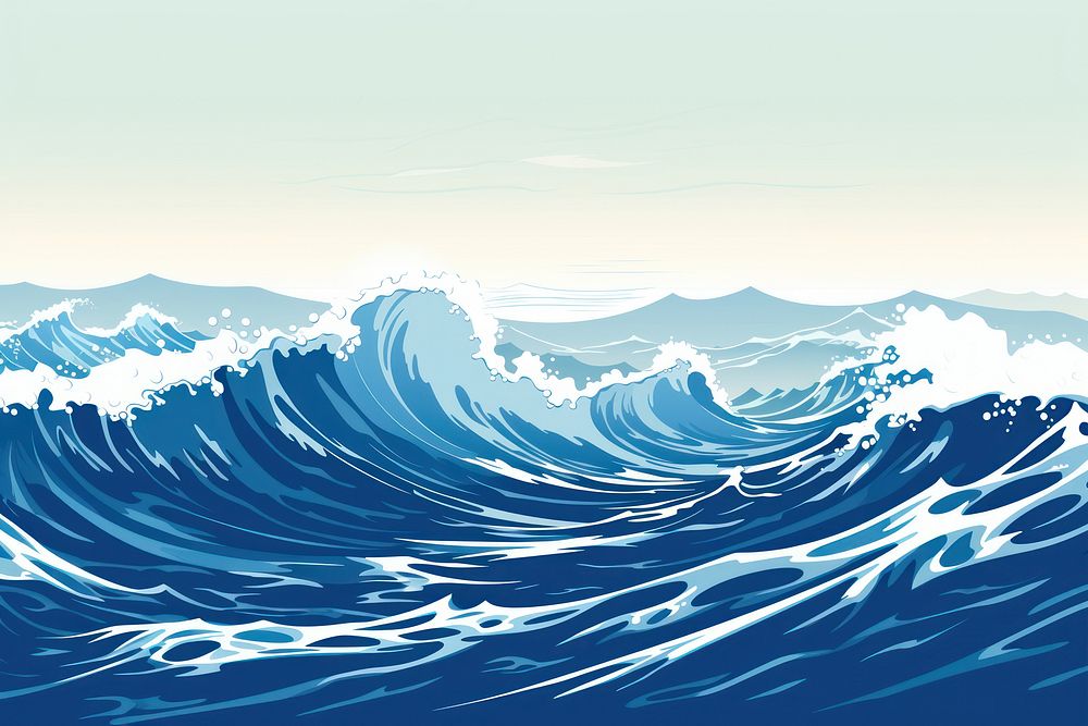 Blue water wave outdoors nature ocean. AI generated Image by rawpixel.