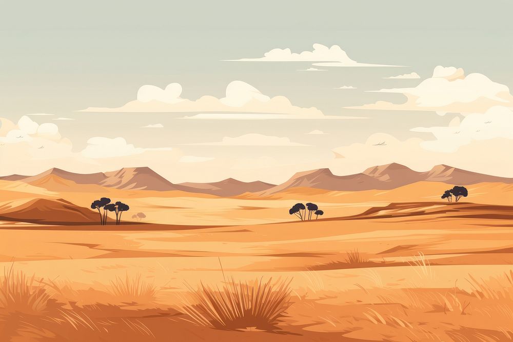Grassland landscape outdoors desert. AI generated Image by rawpixel.