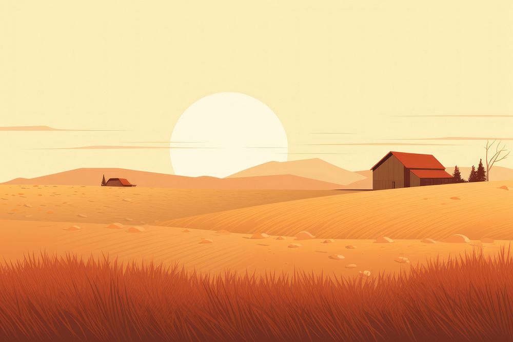 Farm landscape architecture outdoors. AI generated Image by rawpixel.
