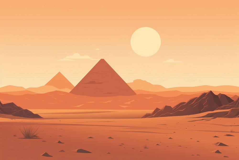 Egypt landscape outdoors pyramid. AI generated Image by rawpixel.