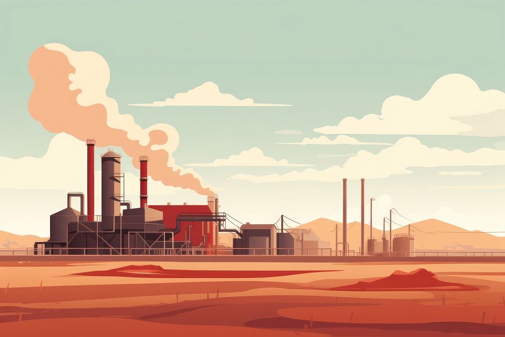 Factory architecture landscape outdoors. AI generated Image by rawpixel.
