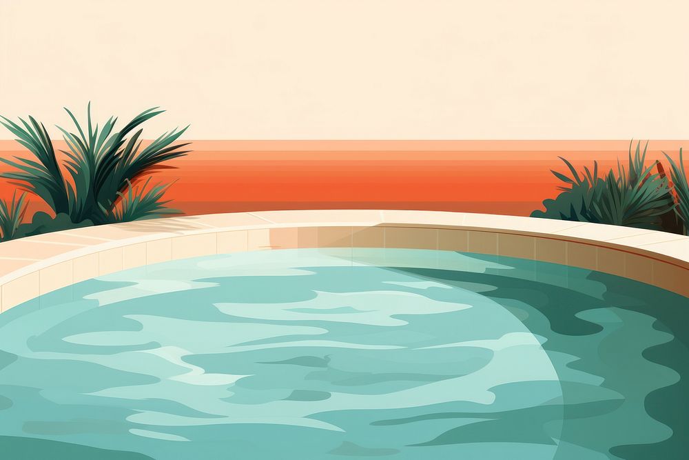 Swimming pool tranquility relaxation sunlight. AI generated Image by rawpixel.