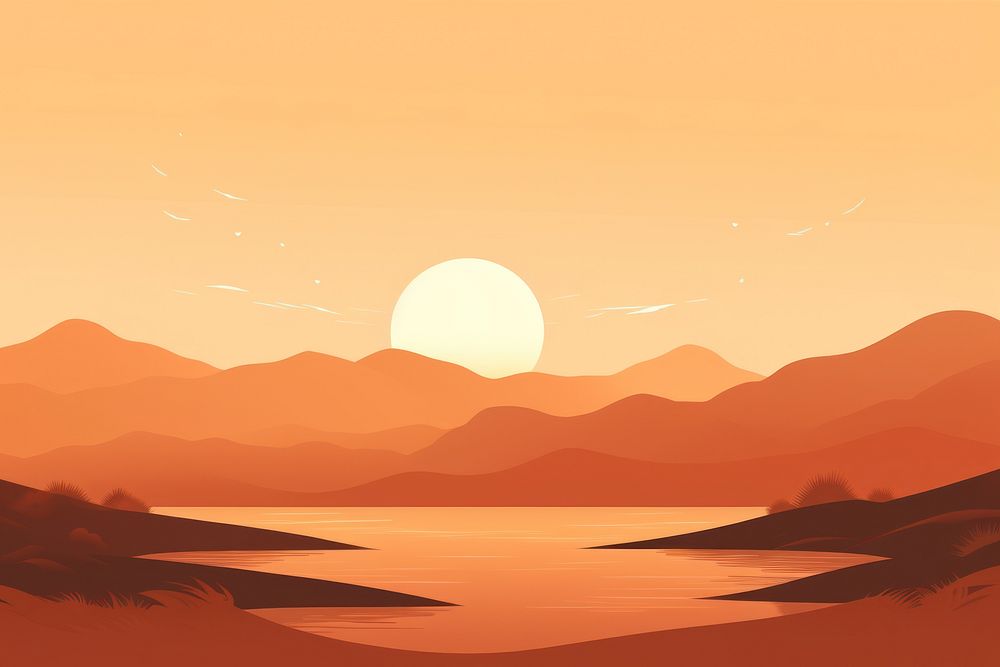 Sunrise landscape sunlight outdoors. AI generated Image by rawpixel.