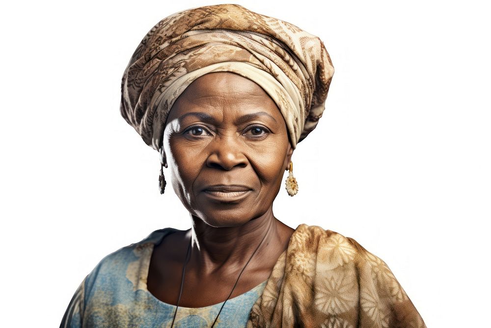 Middleaged african woman necklace portrait jewelry. AI generated Image by rawpixel.