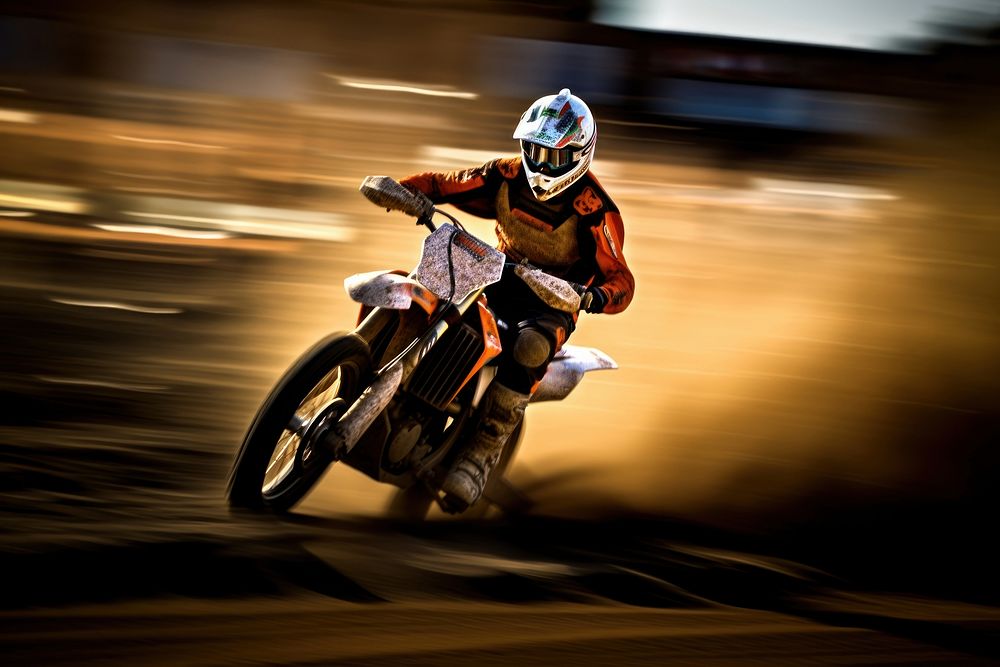 Blurred motorcross jumping motorcycle motocross vehicle. AI generated Image by rawpixel.