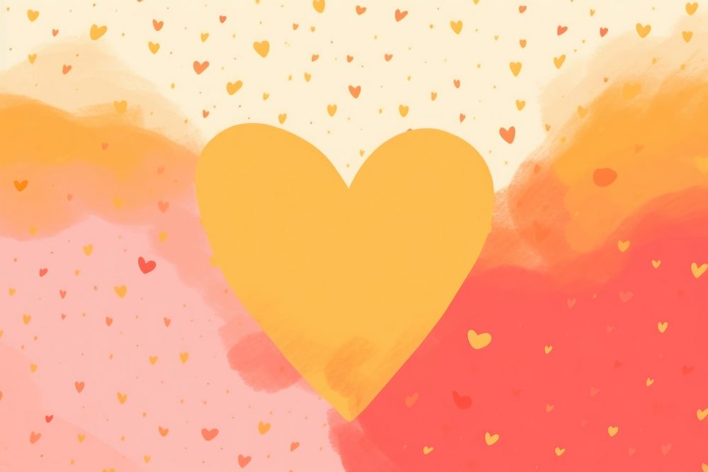 Abstract memphis heart illustration backgrounds yellow peach. AI generated Image by rawpixel.
